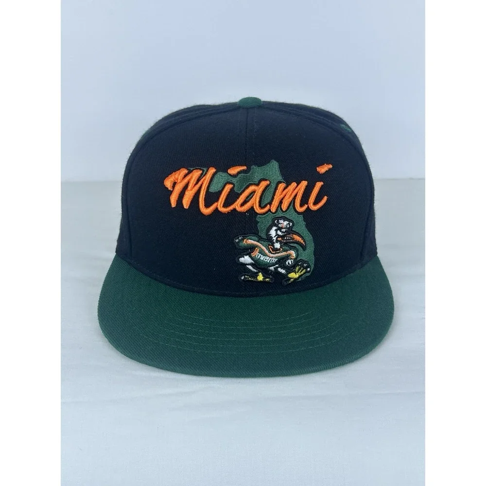 Vintage Y2K Miami Hurricanes Sebastian Logo SnapBack Hat Cap Top Of The World
